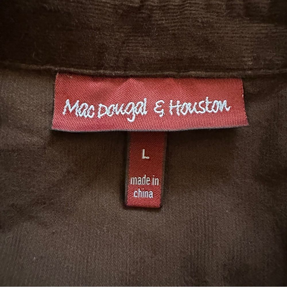 MacDougal & Houston brown long sleeve button up corduroy shirt size L - Picture 4 of 5